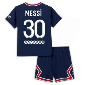 Fotballdrakter Paris Saint-Germain Lionel Messi 30 Barn Hjemme Draktsett 2021 2022 - Kortermet